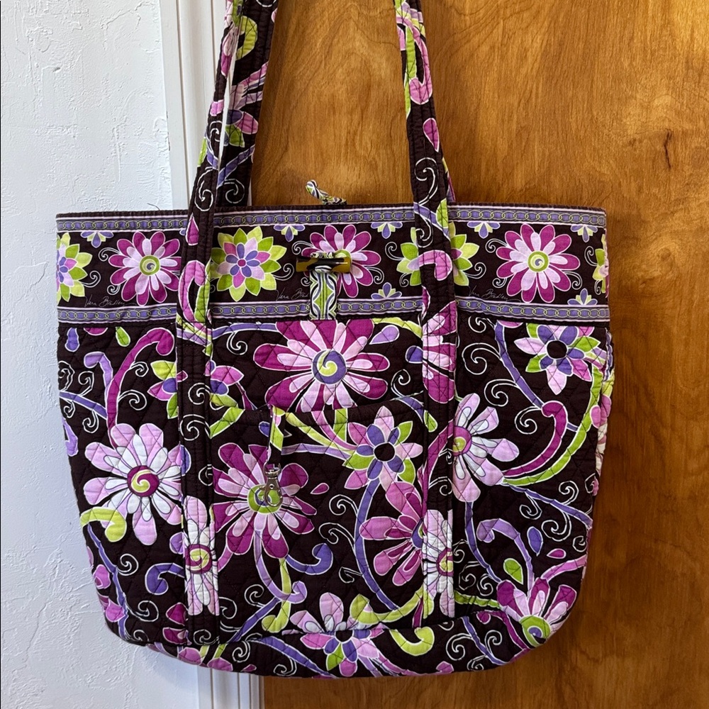 Vera Bradley Pink and Green Floral Tote
